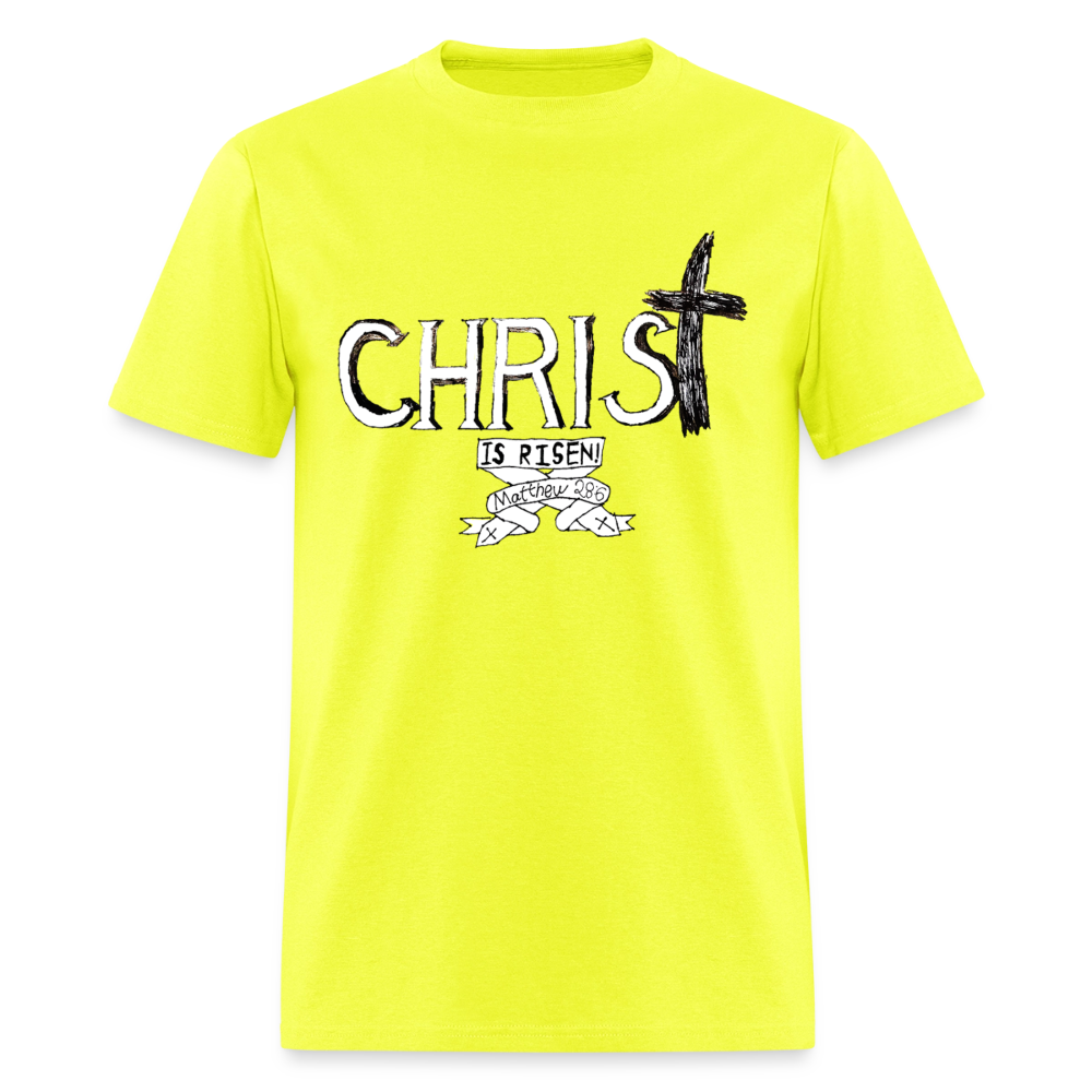 DC26 Parker's "Christ is Risen!" T-shirt - safety green