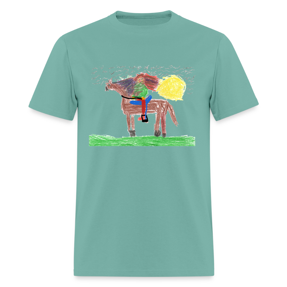DC26 Evelyn H's "Horse Riding" T-shirt - aquatic