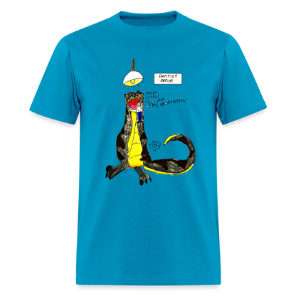 DC26 Callie's "Dino Dentist" T-shirt - turquoise