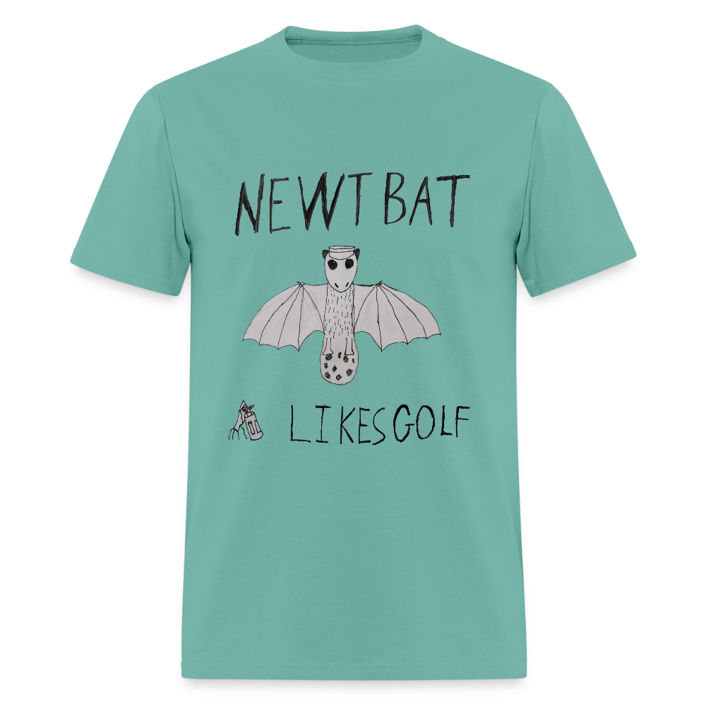 DC25 Oliver W's "Newtbat Likes Golf" T-Shirt - aquatic