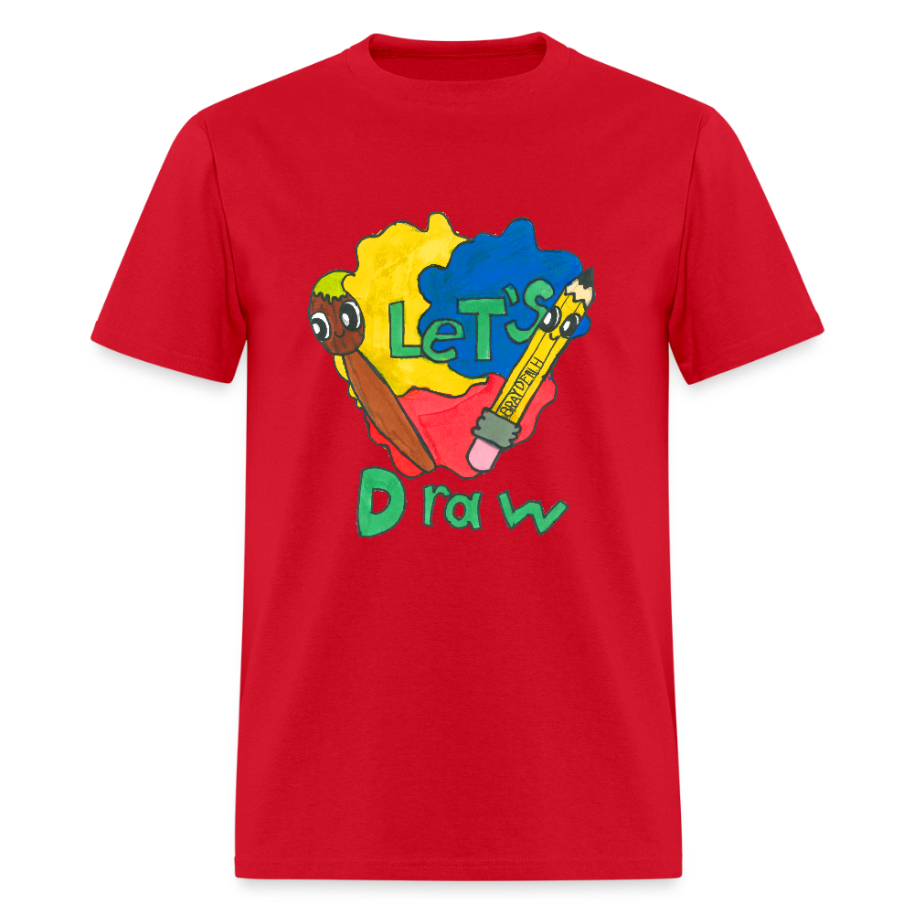 DC25 Brayden's "Let's Draw" T-shirt - red