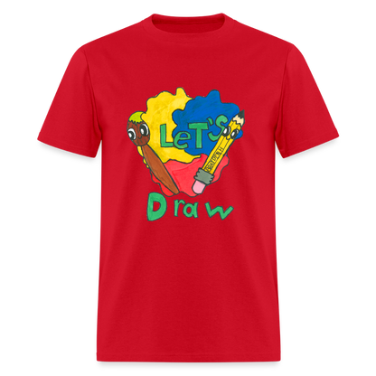 DC25 Brayden's "Let's Draw" T-shirt - red