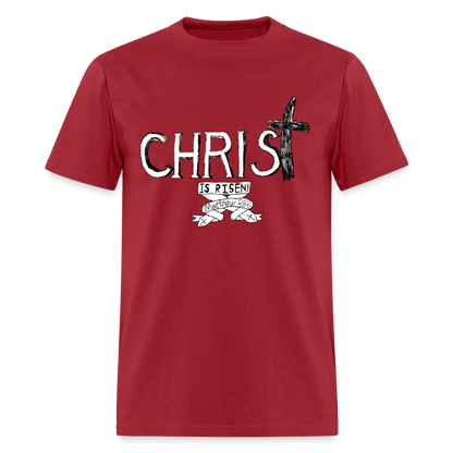 DC26 Parker's "Christ is Risen!" T-shirt - dark red