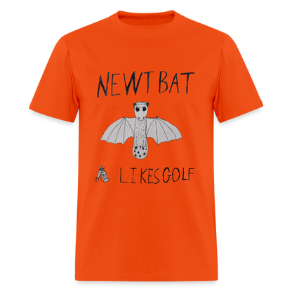 DC25 Oliver W's "Newtbat Likes Golf" T-Shirt - orange