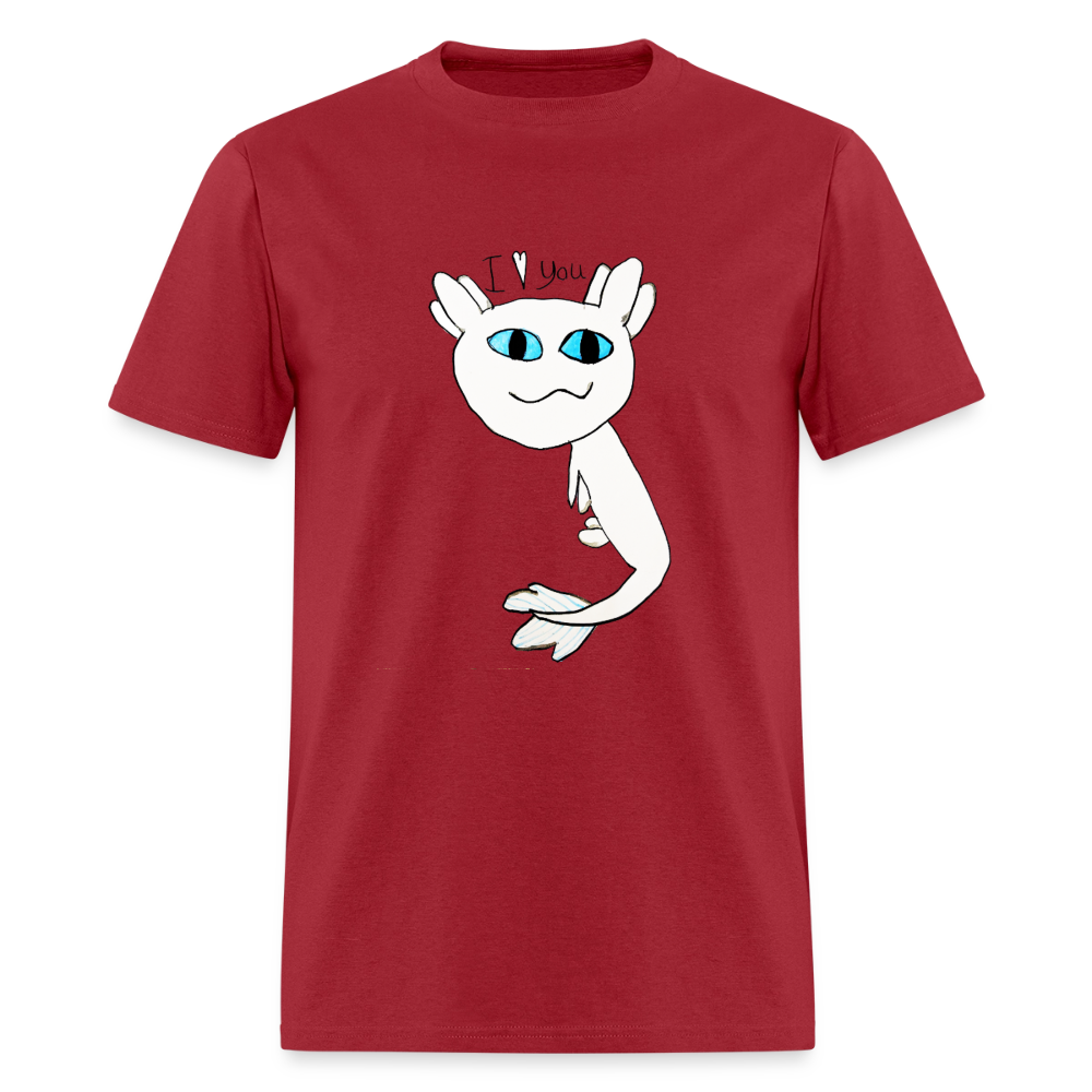 DC26 Evelyn's "Axolot Lovel" T-shirt - dark red