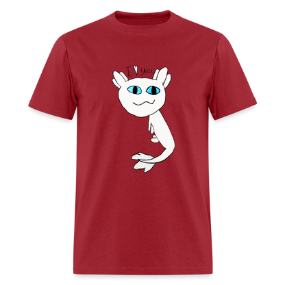 DC26 Evelyn's "Axolot Lovel" T-shirt - dark red