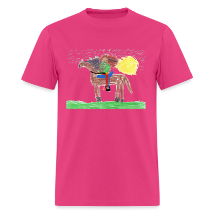 DC26 Evelyn H's "Horse Riding" T-shirt - fuchsia