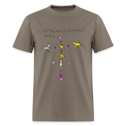DC26 Alice's "Favorite Animals" T-shirt - safari