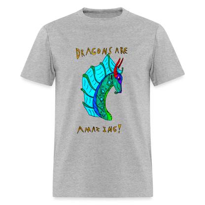 DC26 Reva's "Dragons Are Amazing" T-shirt - heather gray