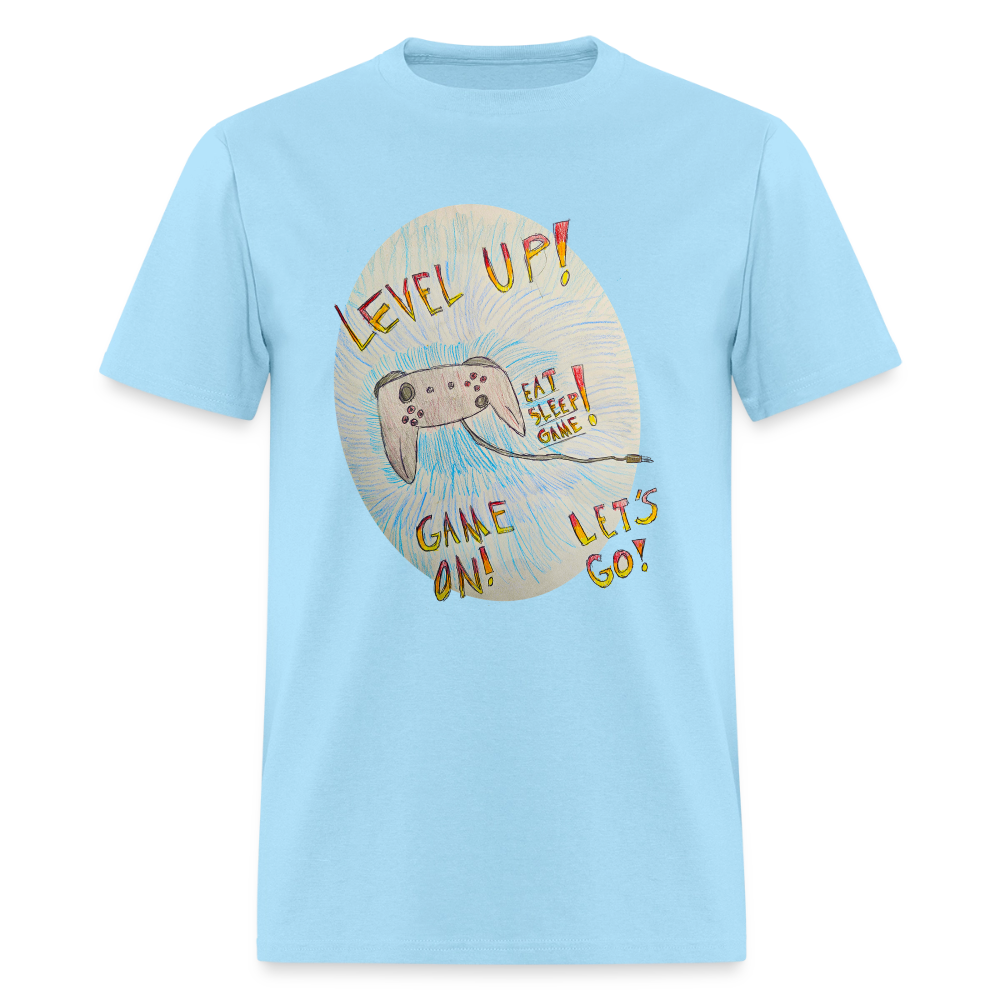 DC26 Wyatt's "Level Up!" T-shirt - powder blue