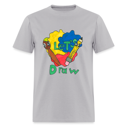 DC25 Brayden's "Let's Draw" T-shirt - gravel 