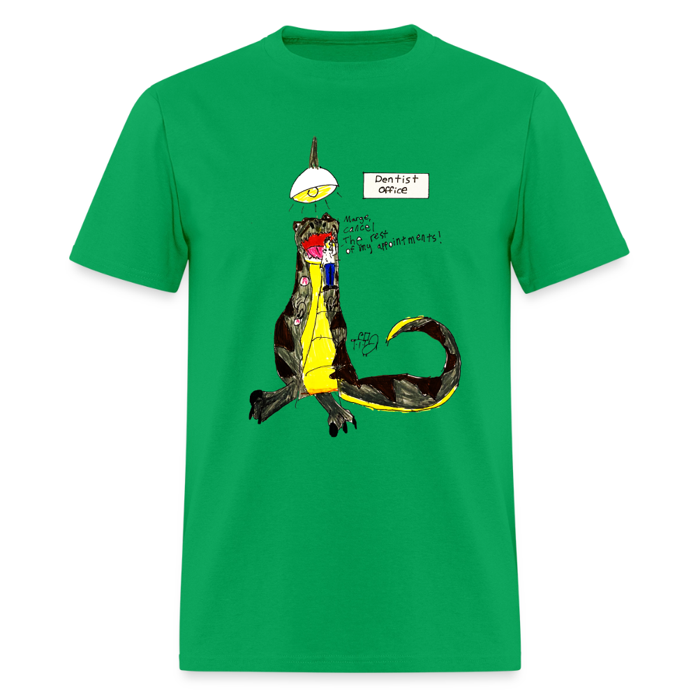 DC26 Callie's "Dino Dentist" T-shirt - bright green