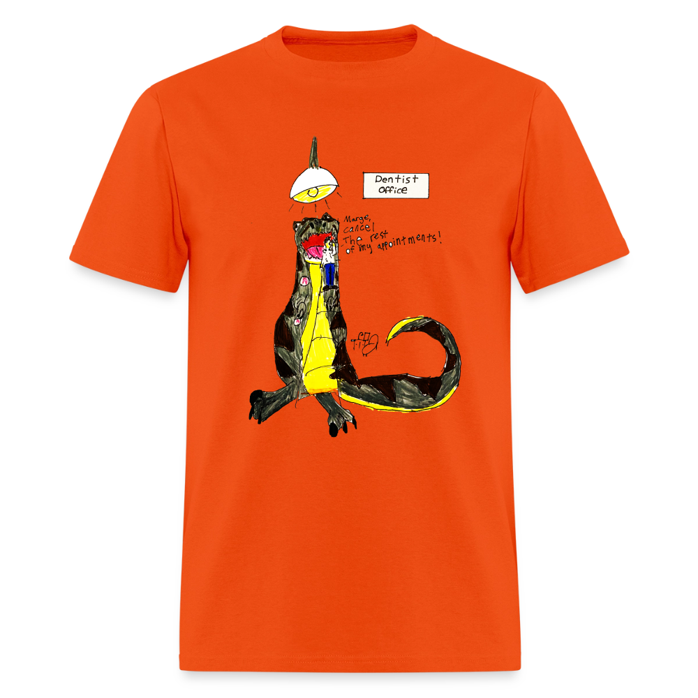 DC26 Callie's "Dino Dentist" T-shirt - orange