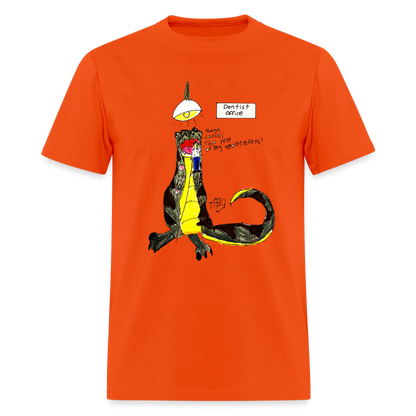 DC26 Callie's "Dino Dentist" T-shirt - orange