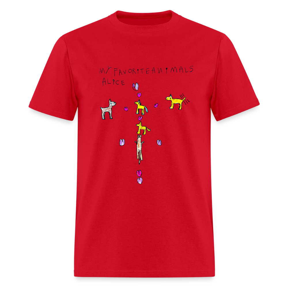DC26 Alice's "Favorite Animals" T-shirt - red