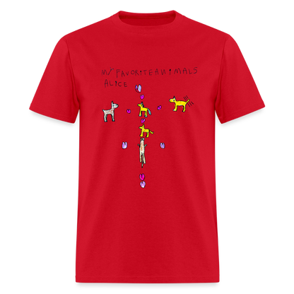DC26 Alice's "Favorite Animals" T-shirt - red