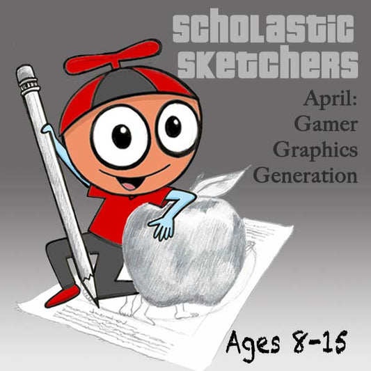 DC Scholastic Sketchers (Month 08) April '25 Package (4 Classes-Basic Drawing): Gamer Graphics