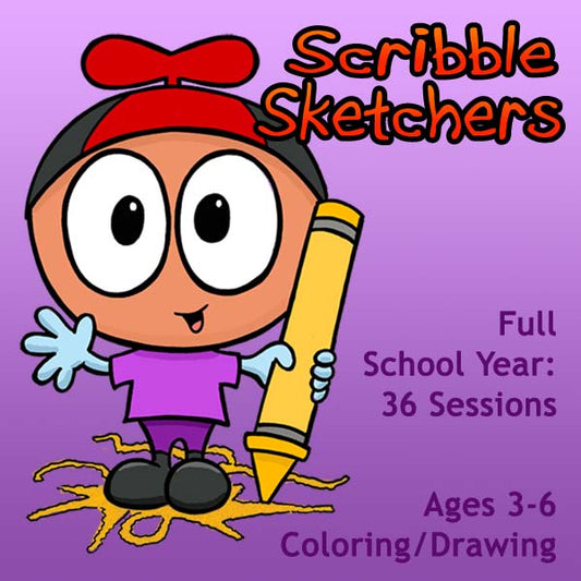 DC Scribble Sketchers (1-Full-School-Year Package) 36 Classes- Early Learner