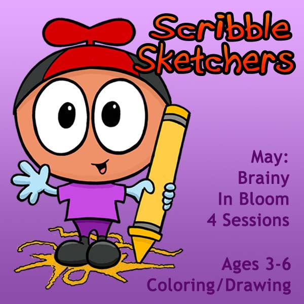 DC Scribble Sketchers (Month 09) May Package (4 Classes-Early Learner): Brainy in Bloom