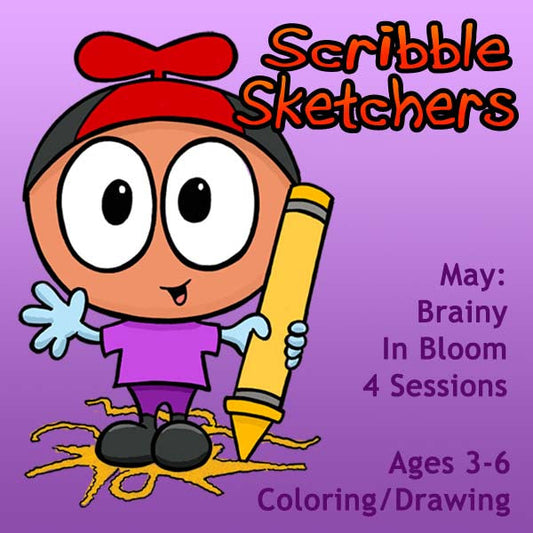 DC Scribble Sketchers (Month 09) May Package (4 Classes-Early Learner): Brainy in Bloom