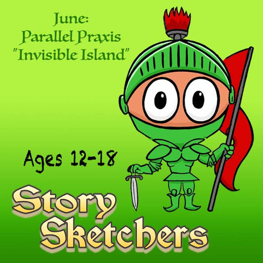 DC Story Sketchers (Month 10) June '25 Package (4 Classes-Story Projects): The Invisible Island