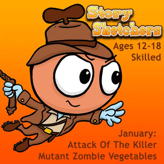 DC Story Sketchers (Month 05) January Package (4 Classes-Story Projects): Attack of the Killeer Mutant Zombie Vegetables