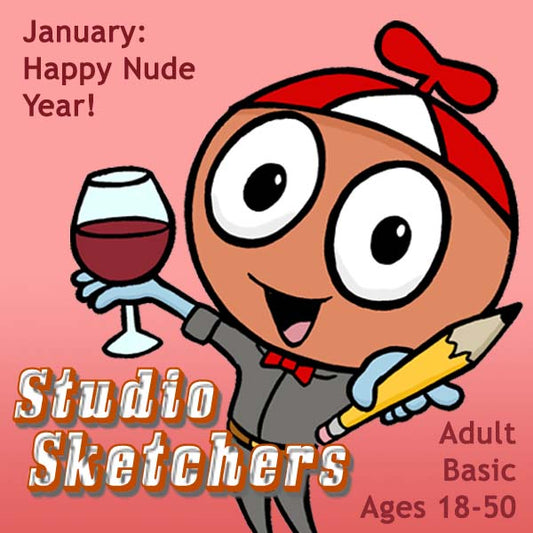 DC Studio Sketchers (Month 05) January Package (4 Classes-Adult): Happy Nude Year!