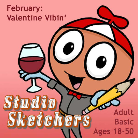 DC Studio Sketchers (Month 06) February Package (4 Classes-Adult): Valentine Vibes