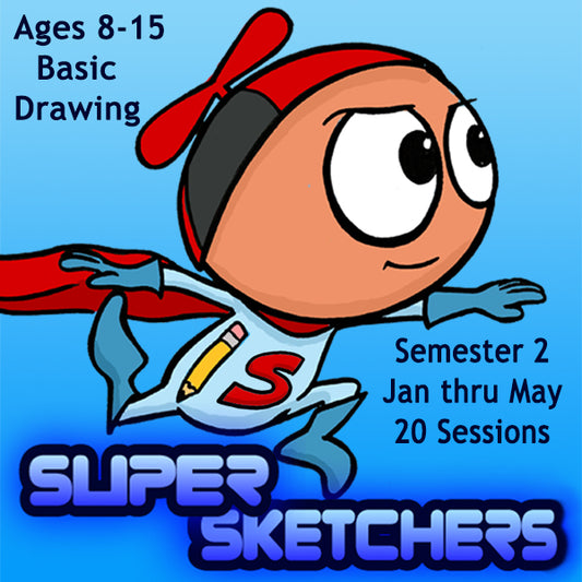 DC Super Sketchers (2nd Semester Package: Jan-May) 20  Classes-Basic Drawing