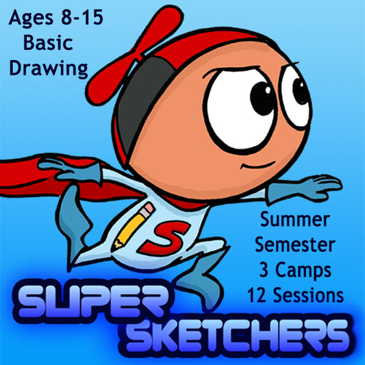 DC Super Sketchers (3rd Semester Summer Package: Jun-Aug) 12 Classes-Basic Drawing Camps