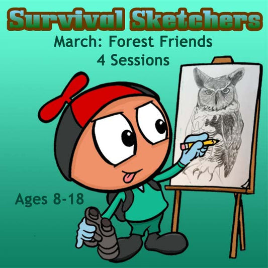DC Survival Sketchers (Month 07) March Package (4 Classes: Animal Drawing): Forest Friends