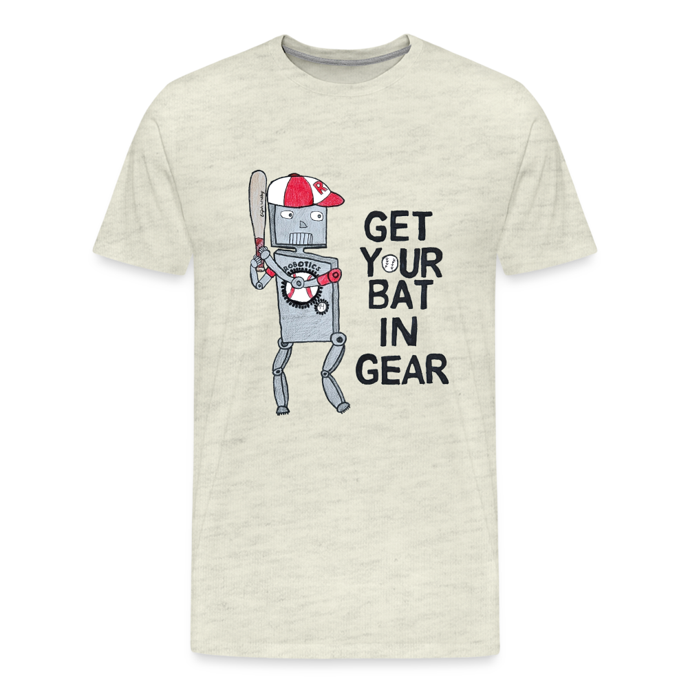 Elijah W's "Get Your Bat In Gear" T-Shirt - heather oatmeal
