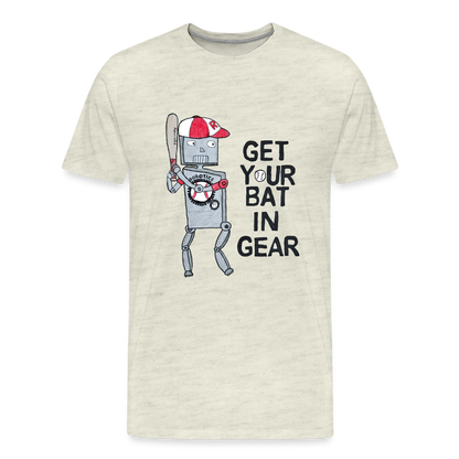 Elijah W's "Get Your Bat In Gear" T-Shirt - heather oatmeal
