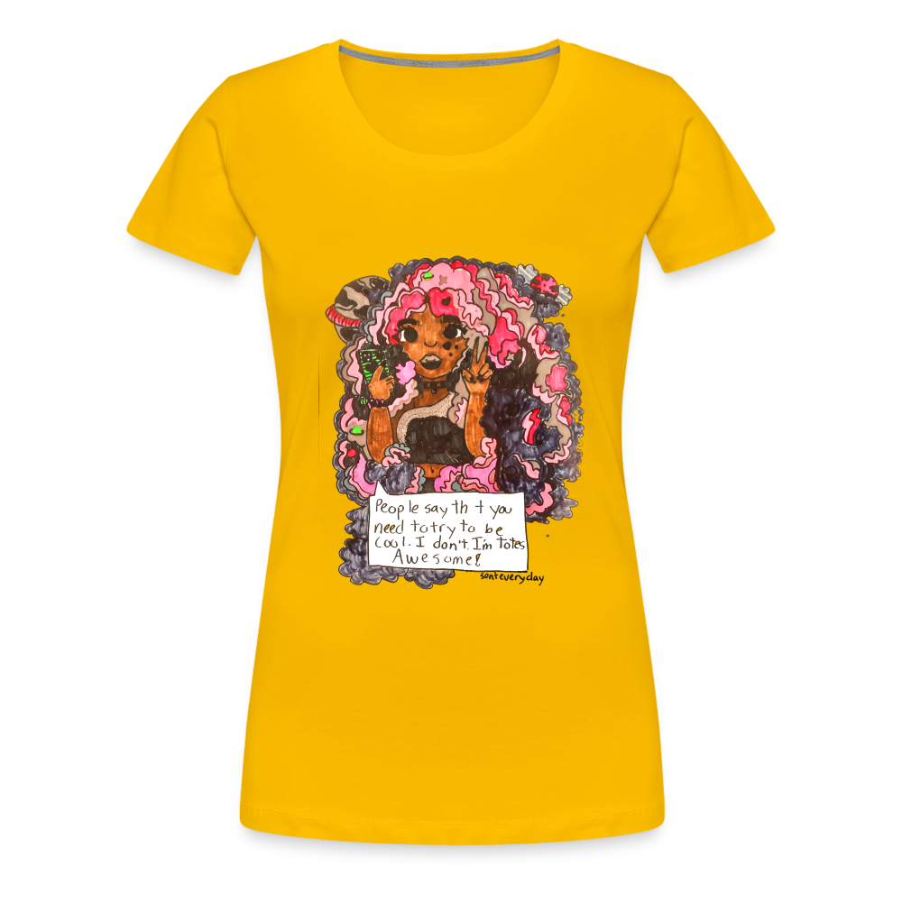 Arielle's "Tote's Awesome" T-Shirt - sun yellow