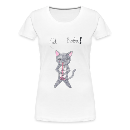 Maria's Cat Boba T-Shirt - white