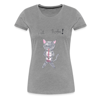 Maria's Cat Boba T-Shirt - heather gray