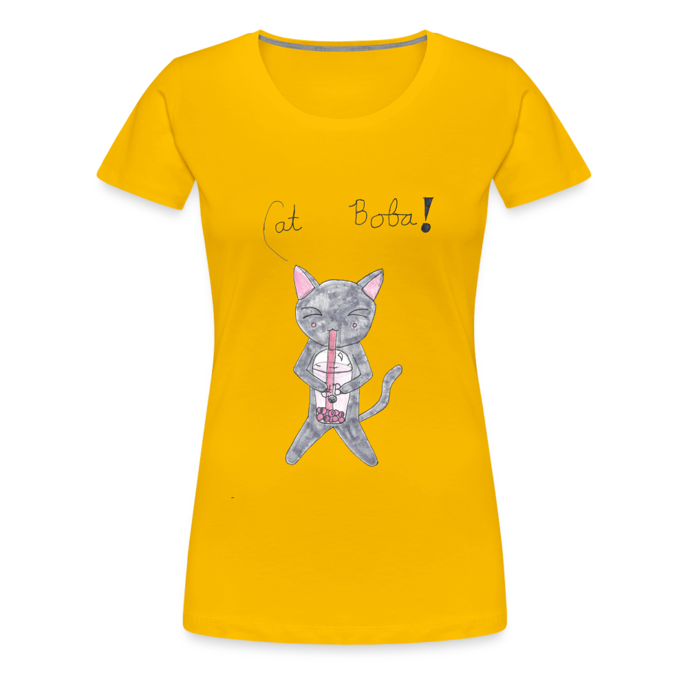 Maria's Cat Boba T-Shirt - sun yellow