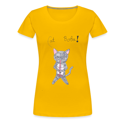 Maria's Cat Boba T-Shirt - sun yellow