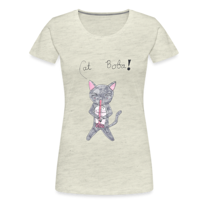 Maria's Cat Boba T-Shirt - heather oatmeal