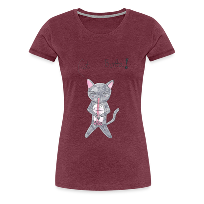 Maria's Cat Boba T-Shirt - heather burgundy
