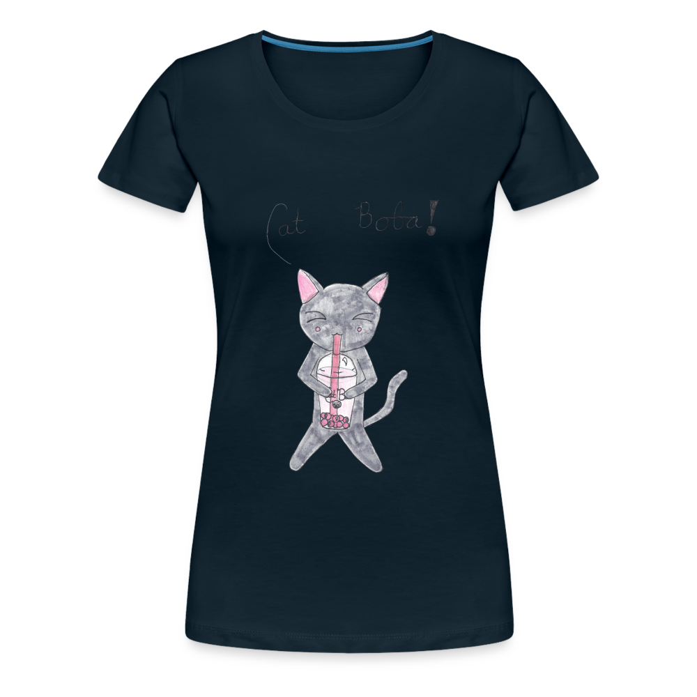 Maria's Cat Boba T-Shirt - deep navy
