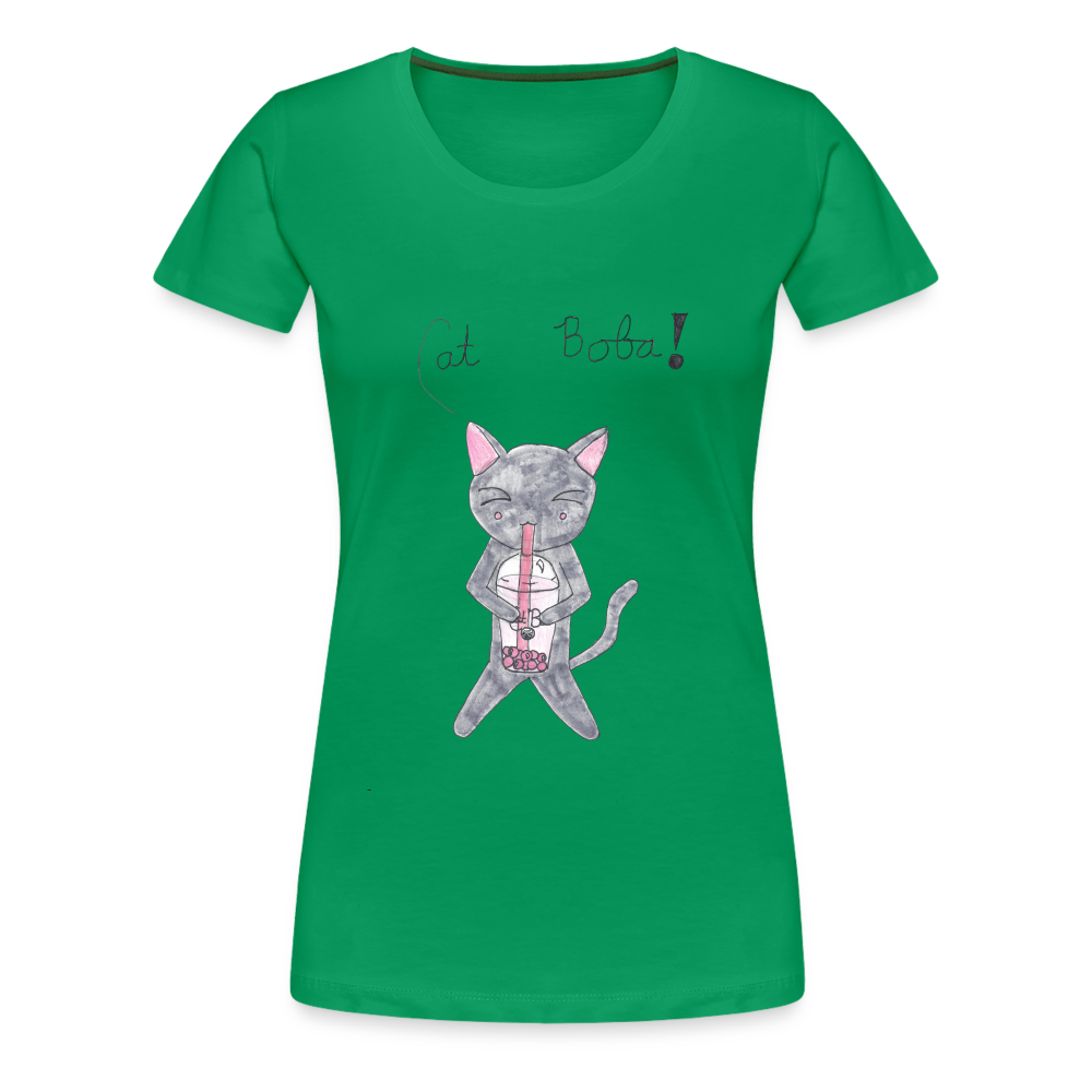 Maria's Cat Boba T-Shirt - kelly green