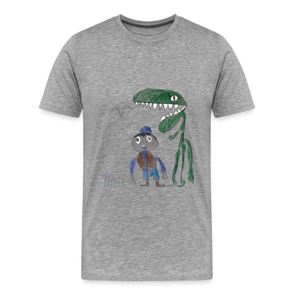 Elijah's Dino Dinner T-Shirt - heather gray
