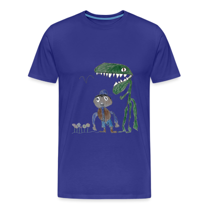 Elijah's Dino Dinner T-Shirt - royal blue