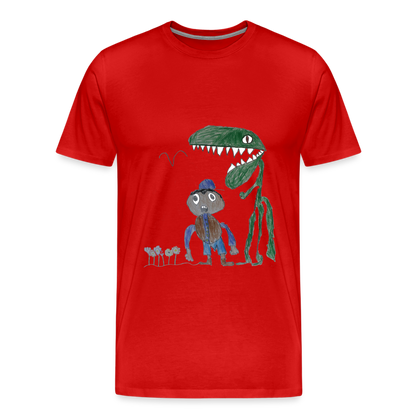 Elijah's Dino Dinner T-Shirt - red