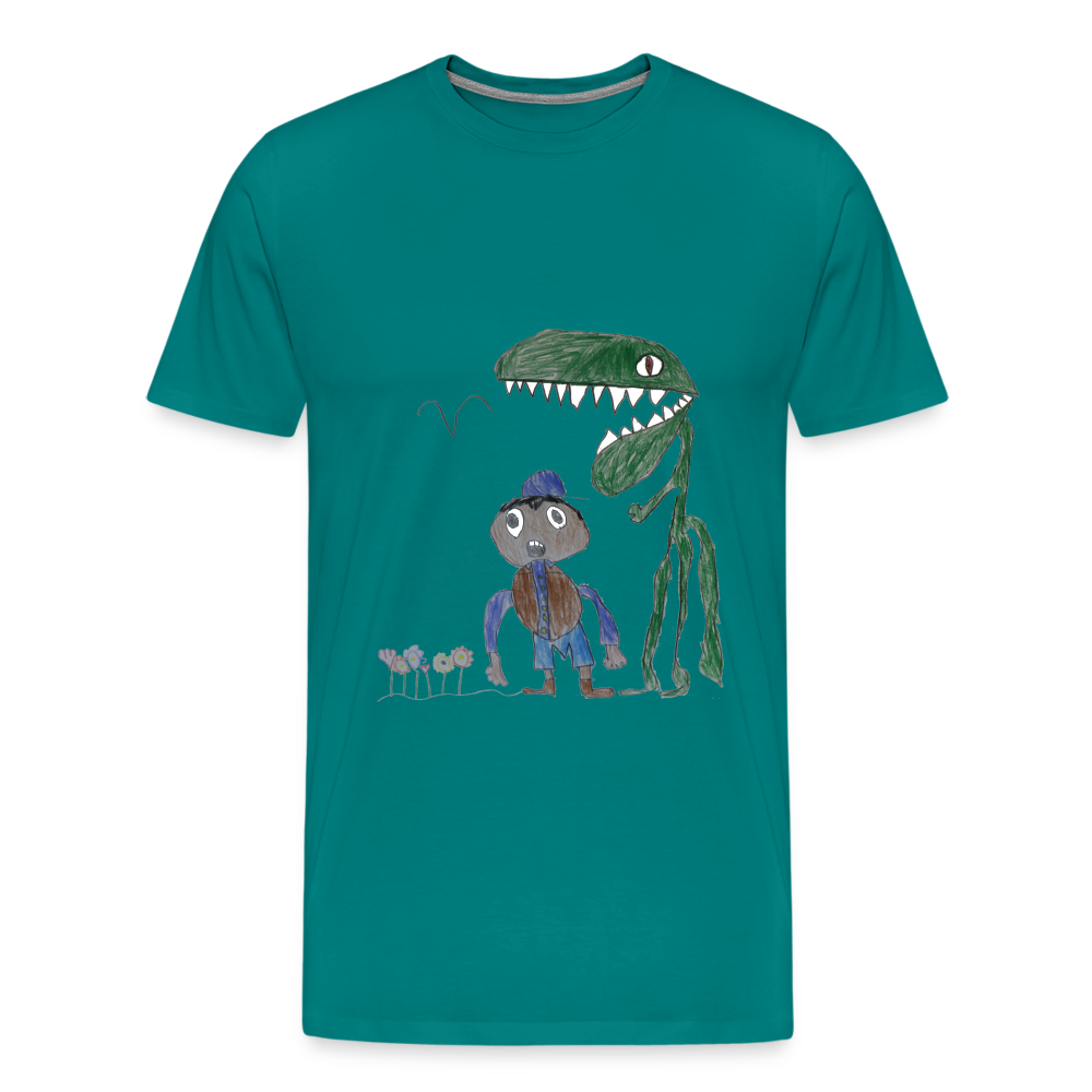 Elijah's Dino Dinner T-Shirt - teal