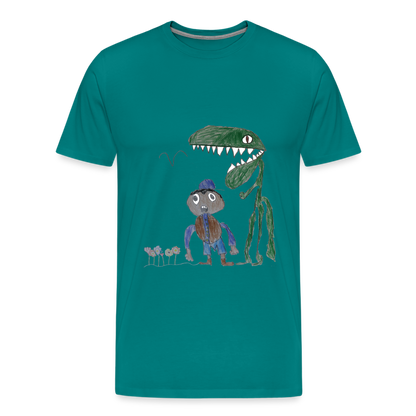 Elijah's Dino Dinner T-Shirt - teal
