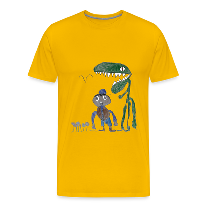 Elijah's Dino Dinner T-Shirt - sun yellow