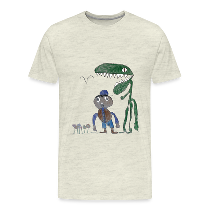 Elijah's Dino Dinner T-Shirt - heather oatmeal