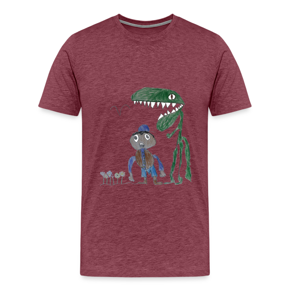 Elijah's Dino Dinner T-Shirt - heather burgundy